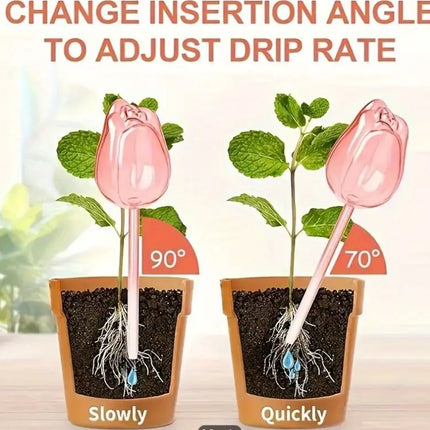 Pink Tulip Plant Watering Balls Suitable For Indoor And Outdoor Plants Automatic Plant Drippers Automatic Watering