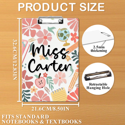 Custom Text Name Folder with Floral Stationery Design – Teacher's Day & Back to School Gift