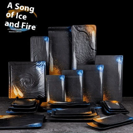 Rectangular Plate Creative Retro Hotpot Restaurant Tableware