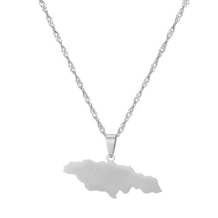 All-match Jamaica Map Geometric Pendant Necklace