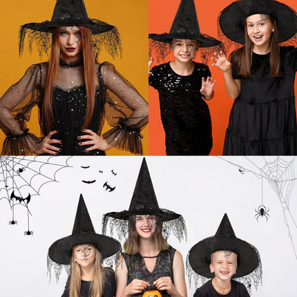 2 Pieces Halloween Witch Hat Costume Witches Hats For Women Black Foldable Pointed Cap For Halloween Party Costume-Ban On Selling On Amazon