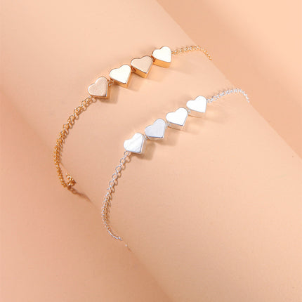 Fashion Jewelry Exquisite New Korean Fashion Temperament Simple Thin Chain Heart Bracelet For Women Girls Birthday Party Jewelry Gift