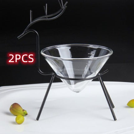Christmas deer Italian cuisine tableware creative hotel clubhouse transparent glass molecular cuisine foodie