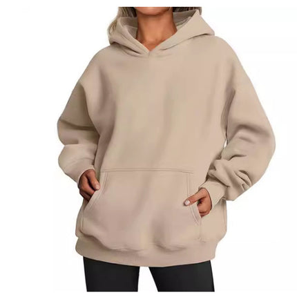 Women's Hoodies With Pockets Fashion Solid Sweatshirt Oversized Hooded Sweater Womens Clothing