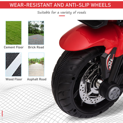 Red 6V Kids Electric Motorcycle Ride-On Dirt Bike Toy With Music Horn Headlights