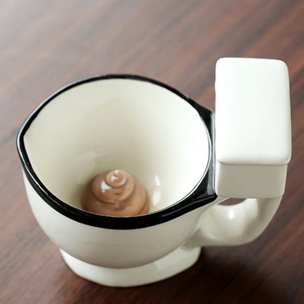 Creative Toilet Mug Ceramic Coffee Mugs with Handgrip Funny Gag Gift Tea Cup