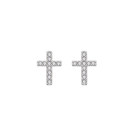 2024 New Fashion Stainless Steel Cross Earrings Product Temperament All Match Birthday Anniversary Earrings Small Gift