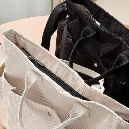 Thick Corduroy Shoulder Bags Simple All-match Commute Totes Student Leisure Artistic Portable Messenger Bag