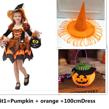 Halloween Children Costume Cosplay Witch Princess Dress