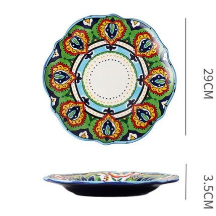Underglaze Ceramic Tableware Bohemian Household Dishes