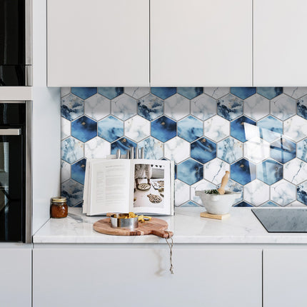 Blue And White Marble Wall Sticker Transfer Can Be Cut And Peeled At Will To Stick To Wallpaper Waterproof PVC Self-adhesive Wall Tile Sticker Tile Kitchen Bathroom Home Decoration