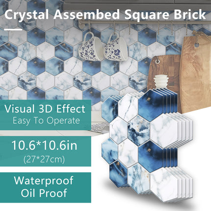 Blue And White Marble Wall Sticker Transfer Can Be Cut And Peeled At Will To Stick To Wallpaper Waterproof PVC Self-adhesive Wall Tile Sticker Tile Kitchen Bathroom Home Decoration