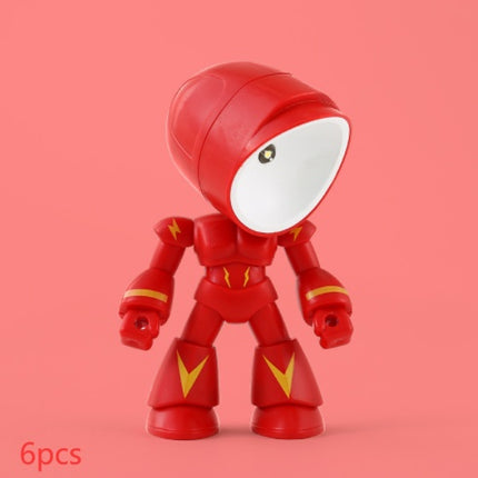 Cute LED Hero Table Lamp Mini Portable Cool Mecha Cute Robot Night Light Bedroom Home Decoration Kids Boys Gifts