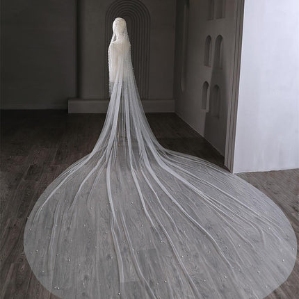 Pearl Long Luxury Wedding Veil