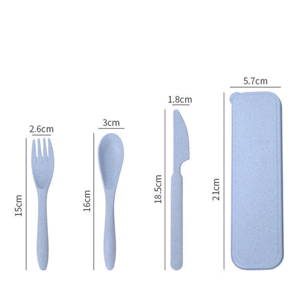 Wheat Straw Portable Cutlery Box Set