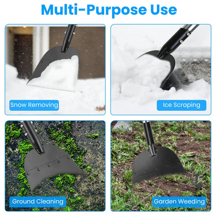 1Pc 53In Flat Snow Shovel Ice Scraper Manganese Steel Snow Ice Chopper For Walkway Pathway Driveway Ice Removal Gardening Cleaning Scraper Shovel For Weeding Lawn Edging