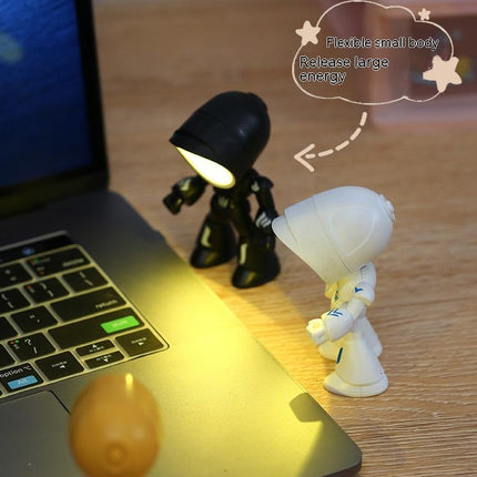 Cute LED Hero Table Lamp Mini Portable Cool Mecha Cute Robot Night Light Bedroom Home Decoration Kids Boys Gifts