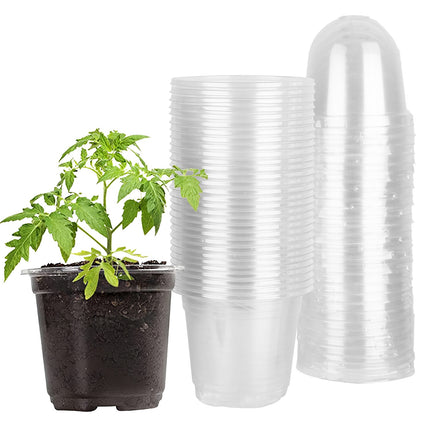 30Pcs Plant Nursery Pots PET Flower Seed Starting Pots Container With Dome With Drainage Holes