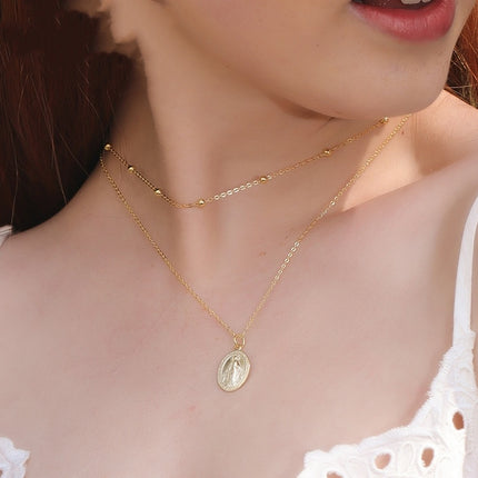 S925 Vintage Cameo Necklace Simple Personality Oval Necklace For Women Jewelry