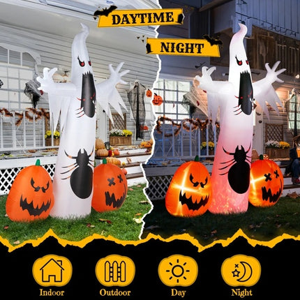 11.8 FT Halloween Inflatables Ghost Spider Pumpkin Outdoor Decorations