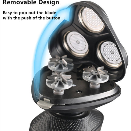 Electric Shaver Mens Razor Rotary Waterproof Pop-Up Beard Trimmer Wet Dry Cordless Nose Hair Cutting Barber Shaving Machine