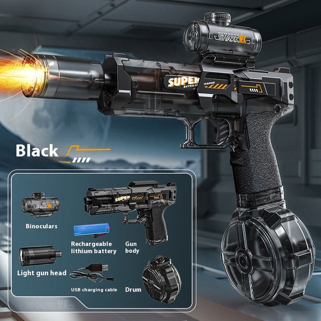 LED Lights Electric Water Guns Children Simulated Shooting Recoil Powerful Automatic Water Spray Gun Kids Summer Outdoor Toys