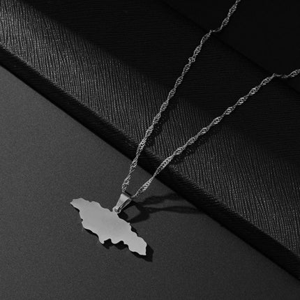 All-match Jamaica Map Geometric Pendant Necklace