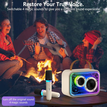 JYX D30 Karaoke With 2 Microphones&Bluetooth Speaker With Wireless Microphone And Lights For Adults And Kids