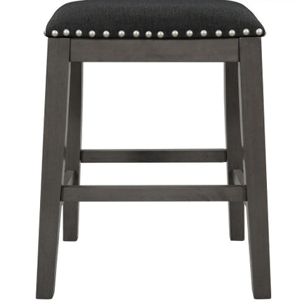 TOPMAX 5 Pieces Counter Height Rustic Farmhouse Dining Room Wooden Bar Table Set With 2 Stools And 2 Chairs, Gray