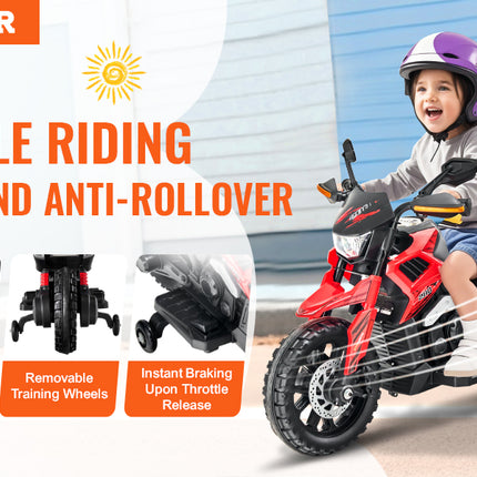 Kids Ride on Motorcycle 6V Electric Motorbike with LED for Kids Aged 3+