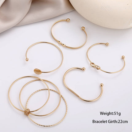 5-7pcs Bracelet Set Creative Simple Temperament Lady Twisted Hip Hop Style Bracelet