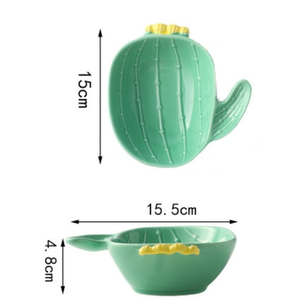 Cactus Bowls And Plates Japanese Style Cartoon Ceramic Tableware