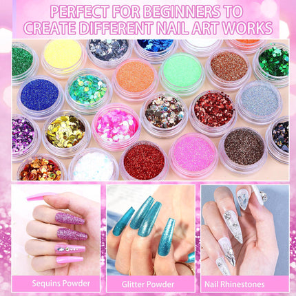 Acrylic Nail Kit With Nail Drill And UV Light,Professional Nail Kit Acrylic Set