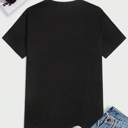 Halloween Boosch Printed Casual T-shirt, Men's Halloween Ghost Pumpkin T-shirt,