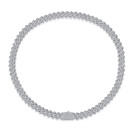 Men's Luxury Fashion Mosan Diamond S925 Silver Necklace Comparable To Natural Diamonds