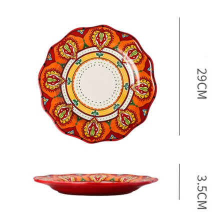 Underglaze Ceramic Tableware Bohemian Household Dishes