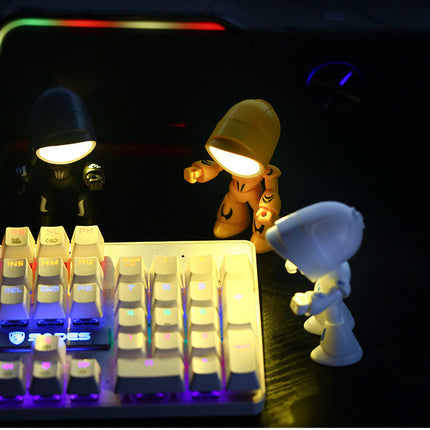 Cute LED Hero Table Lamp Mini Portable Cool Mecha Cute Robot Night Light Bedroom Home Decoration Kids Boys Gifts