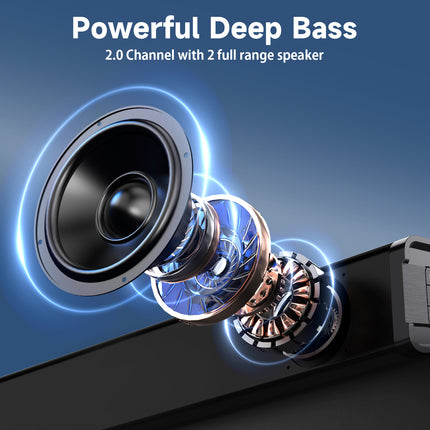 31.5in Soundbar For TV & 3D Surround Sound Bar For TV With Subwoofer & Wall Mountable