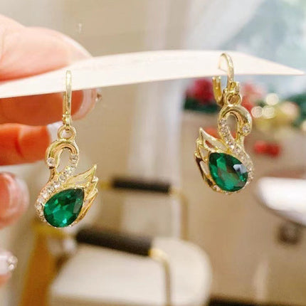 Sweet Rhinestone Swan Earrings Ins Fashion Earrings For Women Jewelry