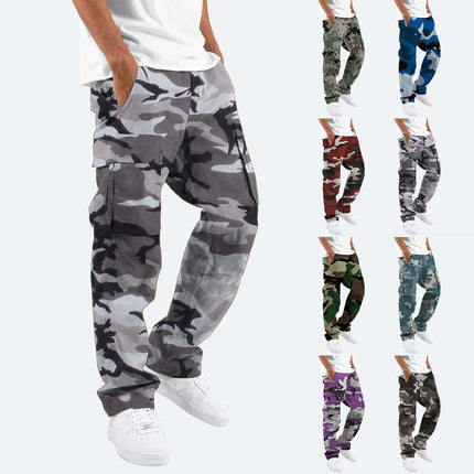 Fashion Camouflage Overalls Men's Printing Fashion Outdoor Overalls Straight Rope Overalls Men's ClothingMen's Pants Casual