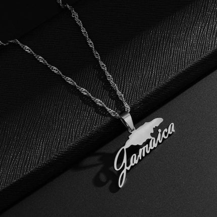 All-match Jamaica Map Geometric Pendant Necklace