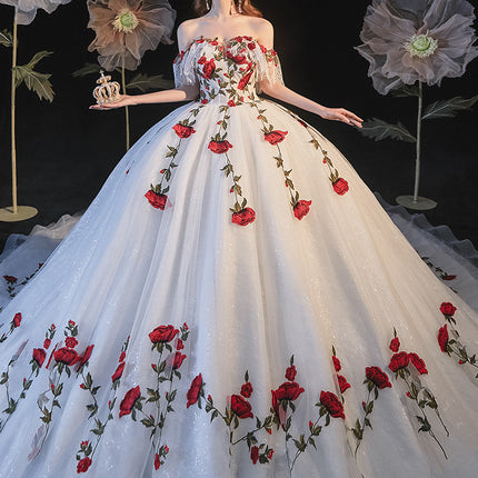 Temperament Bride Bra Trailing Mori Style Wedding Dress