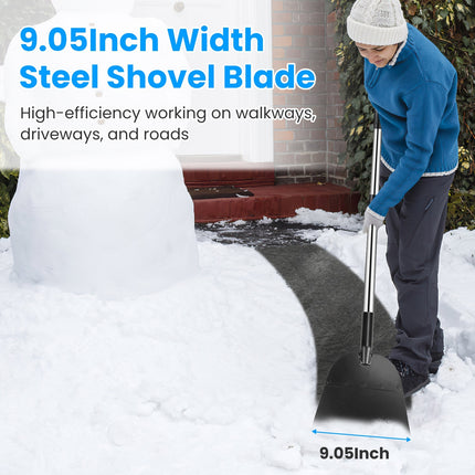 1Pc 53In Flat Snow Shovel Ice Scraper Manganese Steel Snow Ice Chopper For Walkway Pathway Driveway Ice Removal Gardening Cleaning Scraper Shovel For Weeding Lawn Edging
