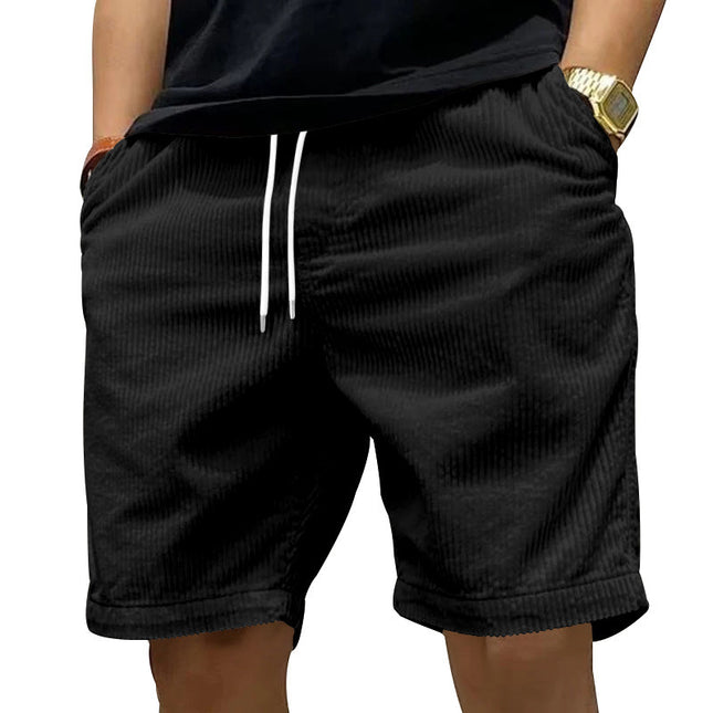 Men's Cargo Shorts Summer Vintage Corduroy Drawstring Pants With Pockets