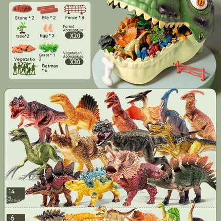 Dinosaur Toy Children's Big Tyrannosaurus Rex Triceratops Soft Glue Suit World Simulation Animal Model Hand Office