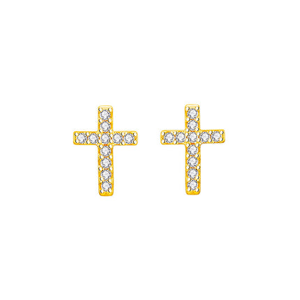 2024 New Fashion Stainless Steel Cross Earrings Product Temperament All Match Birthday Anniversary Earrings Small Gift