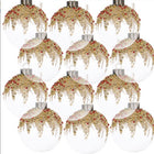 D3 Christmas Ball Ornaments, Glass Decorative Hanging Ball Christmas Tree Ornaments For Holiday Party Decorations, Set Of 12