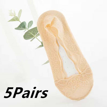 Shallow Mouth Ice Silk Silicone Non-Slip Socks