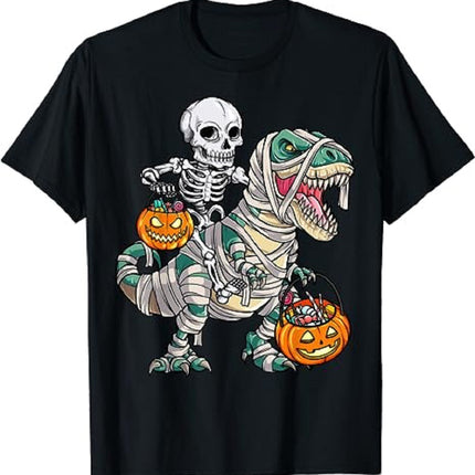 Mummy Dinosaur Tyrannosaurus Rex Halloween Pumpkin T-shirt