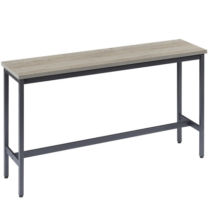 Long Bar Table Set With 3 PU Upholstered Bar Stools, Industrial Bar Table And Chairs For Kitchen Bre